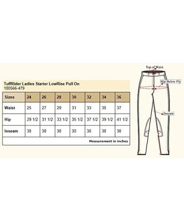 TuffRider Ladies Starter LowRise Pull-On Knee Patch Breeches 28 Dark Grey - Stylish and Comfortable Riding Apparel - Buy Online on GoSupps.com