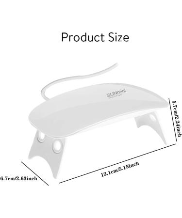 BAQI Mini UV LED Nail Lamp 6W USB Portable Nail Dryer for Gel Polish - White - Buy Online on GoSupps.com