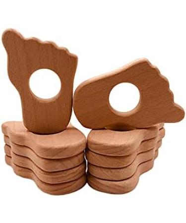 Wendysun 3pcs Cartoon Wood Teether Set - Natural Animal Shape Baby Teething Toy - Buy Online on GoSupps.com