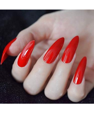 YIMART 500pcs Stiletto False Nails - Clear Long Almond Full Cover Nail Tips for Salon & Nail Art - Buy Online on GoSupps.com