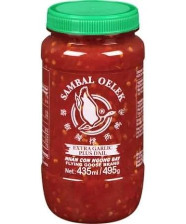 Flying Goose Sambal Oelek Ground Chili Paste With Extra Garlic 495g - Buy Online on GoSupps.com
