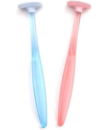Buy Pink Rubber Tongue Scraper Cleaner - Manual Mouth Brush for Men & Women | Portable Dental Hygiene Tool - Buy Online on GoSupps.com