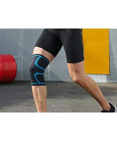 SPORTIFY your Knees: 2 Pack Premium Compression Sleeves - Knee Braces for Gym & Sports Pain Relief and Support MEDIUM BLACK - Buy Online on GoSupps.com