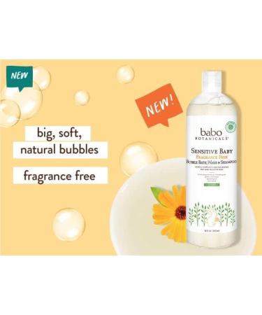 Babo Botanicals Fragrance-Free 3-in-1 Baby Wash & Shampoo 15 fl. oz. - Vegan, Organic Shea Butter, Coconut Oil, Calendula & Oat - EWG Verified - Buy Online on GoSupps.com