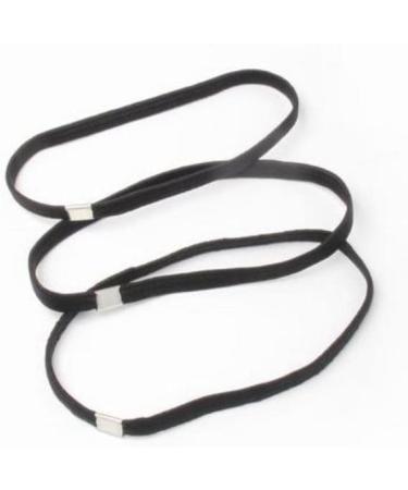 Long Plain Black Headband Hair Elastics With Metal Hairbands Gym Sport Football for Women Girls by Glitz4Girlz - Buy Online on GoSupps.com