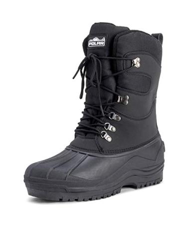 POLAR Mens Snow Hiking Mucker Duck Grafters Waterproof Saftey Thermal Boots 10 Black