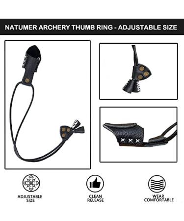 NATUMER Handmade Archery Thumb Ring Finger Protector Guard - Black - Buy Online on GoSupps.com