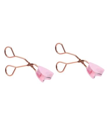 Balacoo 2pcs Magnetic False Eyelash Curler Metal Lashes Clip False Eyelash Clamp Eyelash Curler for False Eyelash Mascara Applicator Magnetic Stripe Major Miss Makeup Tools Pink