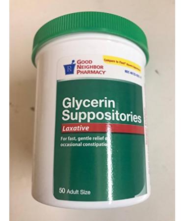 Good Neighbor Glycerin Suppositories Laxative 50 Adult Size (Pack of 1)