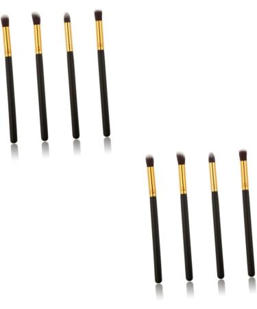 Healeved 8 Pcs Eye Make-up Brush Kit Eyeshadow Brushes Professional Eyebrow Brushes Highlighter Brushes mediumx2pcs Black+goldx2pcs - Buy Online on GoSupps.com