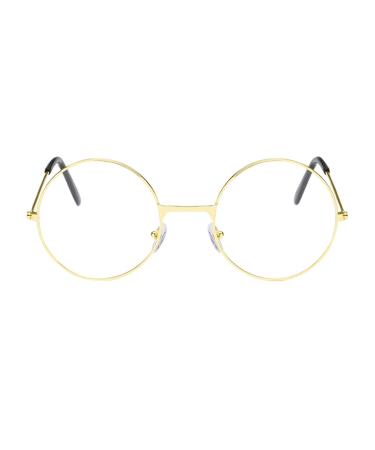 Adult metal frame glasses with clear fashionable unisex-class metal frame level round glasses occupational safety glasses children gold unit size
