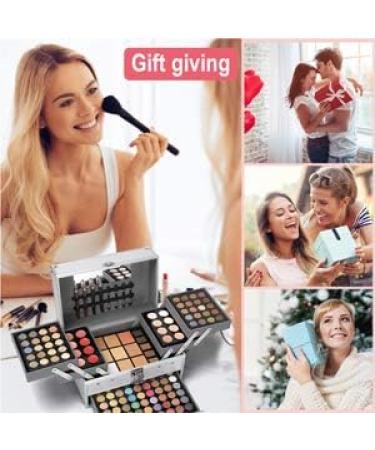 MKNZOME Makeup case filled 132 colors all in one makeup set open case filled with makeup for beginners or professionals makeup set including eye shadow lip gloss - Buy Online on GoSupps.com