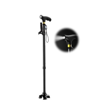 Forearm Crutches Ergonomic Handles Comfortable Grip and Wear-Resistant Non-Slip Walking Cane for Elderly LED Lights Height Adjustable Balanced Walker Bathing in Sunlight