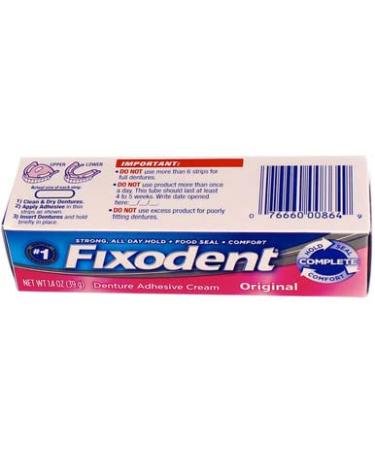 Fixodent Denture Adhesive Cream Original 1.40 oz - Pack of 3 - Buy Online on GoSupps.com