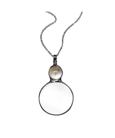 yunestry Loupe Pendant Necklace Gift - 2022 Magnifying Glass Necklace Vintage 10X Magnifying Reading Magnifier Decorative Gift Sweater Chains for Women White