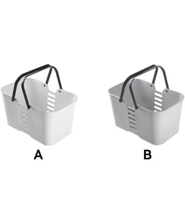 Dijiusidy Portable Shower Basket - Versatile Plastic Cleaning Bag with Handle for Bathroom & Household Storage - Ideal for Warehouse Organization - White - Buy Online on GoSupps.com