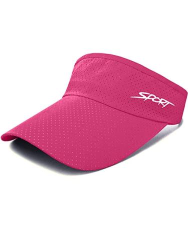 Bltong Sun Sports Visor Hats Women Men, UV Protection Breathable Adjustable Baseball Cap for Beach Golf Running Tennis Pink