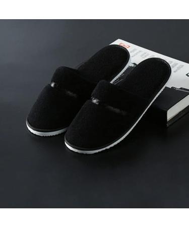 Teceyfeet 6 Pairs Disposable Hotel Slippers Set - Anti-Slip Terry Travel Shoes in Black & Beige | Perfect for Hotels & Swimming - Buy Online on GoSupps.com