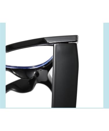 Ultra Light Cat-Eye Reading Glasses | Blue Light Blocking | Large Anti-UV Computer Readers | Stylish Flat Mirror +350 | White-Black - Buy Online on GoSupps.com