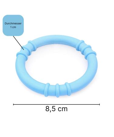 ARK Grabber Baby Beißring - Textured Teething Toy for Babies 6 Months+ | Supports Jaw Motor Skills & Chewing | Includes ATC Care Instructions - Light Blue - Buy Online on GoSupps.com