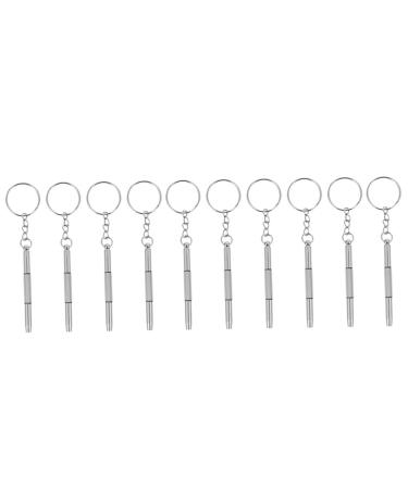 Doitool 10-part set screwdriver portable keychain tool for glasses care glasses-nose pads glasses tiny screws.