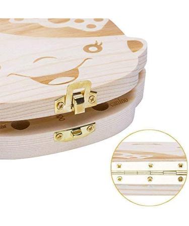 Baby Tooth Box - Wooden Kids Keepsake Organizer for Baby Teeth - Cute Children Tooth Container with Tweezers and Lanugo Bottle - Girl - Buy Online on GoSupps.com