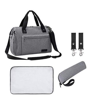 S-ZONE Baby Nappy Changing Bag Large Capacity & Multi-Functional Baby Diaper Changing Bag for Mum and Dad (Gray)