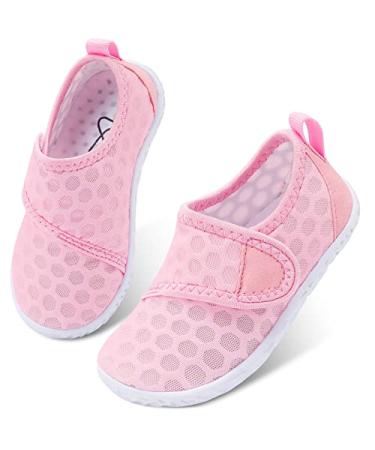LeIsfIt Toddler Water Shoes Boys Girls Aqua Socks Kids Outdoor Quick-Dry Breathable Swim Shoes Lightweight Non-Slip Barefoot Beach Shoes 7 Toddler A Pink