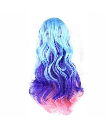 JS Wigs Synthetic Hair Wig with Bangs | Blue Side Part Wig - 13cm (5 Inch) Cap | International Shipping - Buy Online on GoSupps.com