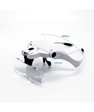 Magnifying Glasses fangzi 9892B2 Magnifying Glass for Reading with LED Light and Headband Hands Free Head Magnifier with 5 Lenses 1.0X 1.5X 2.0X 2.5X 3.5X - Buy Online on GoSupps.com