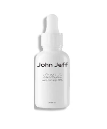 1PC John Jeff Vitamin C VC Serum Soothing Relieving Redness Dullness Yellowness Balancing Facial Serum Essence Firming Skin Serum Ampoule (10% VC for Beginner) 1 Fl Oz (Pack of 1)