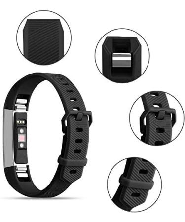 Tobfit 2 Pack Sport Bands Compatible with Fitbit Alta Bands/Alta HR/Ace Soft TPU Replacement Wristbands for Women Men Black/Black Small - Buy Online on GoSupps.com