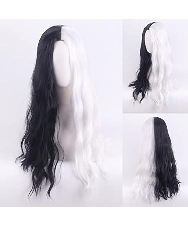 Shop Halloween Fashion: Cruella de Vil Black & White WIG - Short Curly 40cm Party Dress Up - Buy Online on GoSupps.com