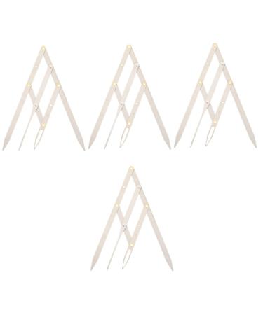 KALLORY 4 Pcs Second Generation Scale Makeup Stencil Makeup Caliper Eyebrow Drawing Tool Tracer Printable 25x5x0.6cmx4pcs Silverx4pcs