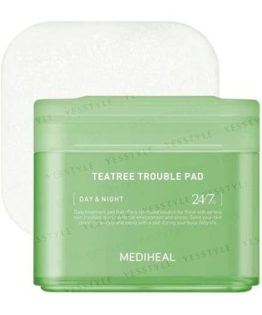 MEDIHEAL Teatree Trouble Facial Toner Pads with Tea Tree & Lactobacillus - Soothing Cotton Pads for Sensitive & Acne Prone Skin - Vegan Face Gauze 100 Pads - Buy Online on GoSupps.com