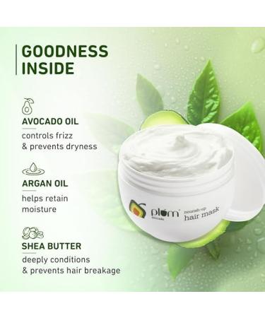 Pl_um Avocado Hair Mask | Frizz Control & Shine for Curly Wavy Hair | Nourishing Avocado Oil Argan Oil & Shea Butter | Unisex Hair Spa Cream | 250g - Buy Online on GoSupps.com