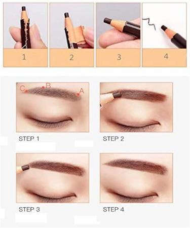 Eyebrow Pencil Eyebrow Pencils and Makeup Brown Dark Brown Light Brown Black Gray Removable Waterproof Eyebrow Pen (5 Pack) - Buy Online on GoSupps.com