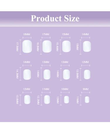 24pcs Short French Tip Press-on Nails | Square/Milky White False Nails with Glue | French & White Fake Nails for Women's Nail Art - Buy Online on GoSupps.com