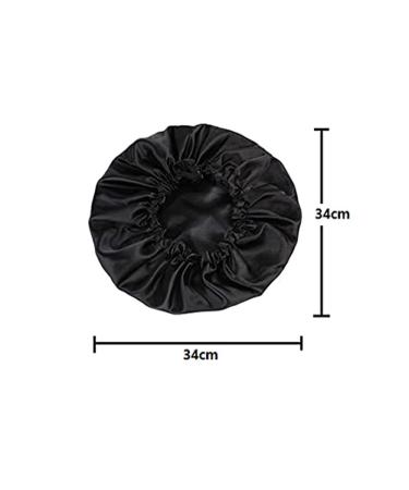 2 Pcs Waterproof Satin Sleep Caps for Curly Hair | Extra Large Double Layer Bonnet | Adjustable & Stylish (Black+roseRed) - Buy Online on GoSupps.com