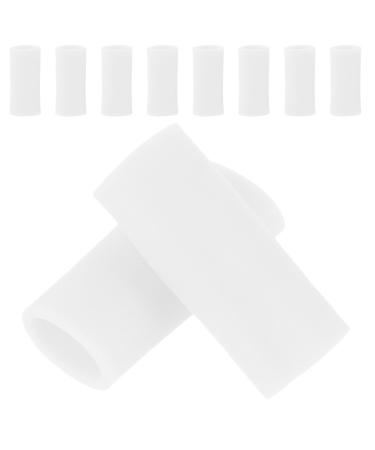Finger Tube Sleeves - 5 Pairs Silicone Finger Protectors Toe Tubes for Golf Basketball Rugby Writing Cracked Finger - White 2inch