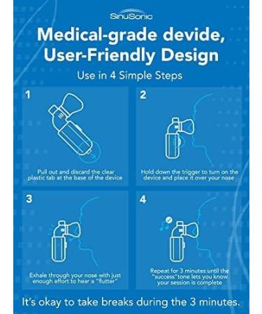 SinuSonic Nasal Congestion Relief Device - Clinically Proven for Sinus Pressure Relief - 6-Month Life Cycle - Acoustic Vibration & Light Pressure - Nasal Decongestant for Allergies & Stuffy Nose - Buy Online on GoSupps.com