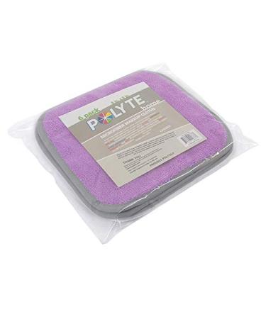 Polyte Premium Microfiber Die-Up Cloths - Hypoallergenic & Chemical-Free | 6 Pack (20x20 cm Purple & White) - Ideal for Eco-Friendly Cleaning - Buy Online on GoSupps.com