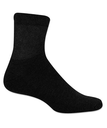 Dr. Scholl's Men's Diabetes & Circulator Socks - 3 Pair Pack - Non-Binding Comfort and Moisture Management Ankle 7-12 3 Black