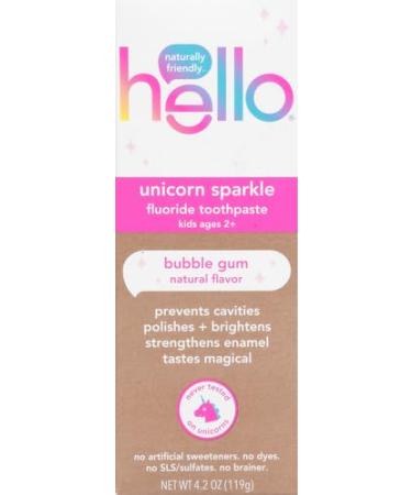 hello Unicorn Sparkle Toothpaste for Kids - Bubblegum - Pack of 2 - 4.2 Oz. - Buy Online on GoSupps.com
