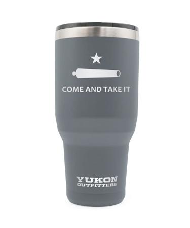 YUKON OUTFITTERS Everyday Outdoor Stainless Steel Freedom 40 oz Tumbler, Chaircoal - Come and Take It