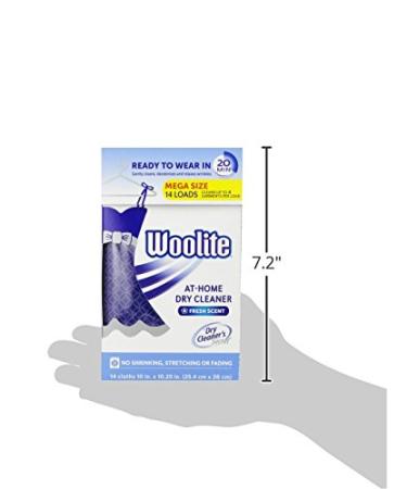 Woolite At-Home Dry Cleaner Cloths for Wool, Cashmere, and Designer Jeans - Stain Removal, Easy to Use, Fresh Scent - 14 Count Pack - Buy Online on GoSupps.com