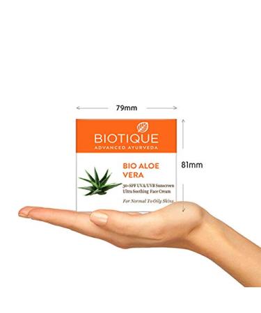 Biotique Bio Aloe Vera Face & Body Sun Cream 55g Natural SPF Protection for All Skin Types | International Shipping Available - Buy Online on GoSupps.com