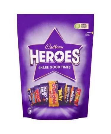 Cadbury heroes share size candy bag 300gram each bag (pack of 3 bags) Imported from England