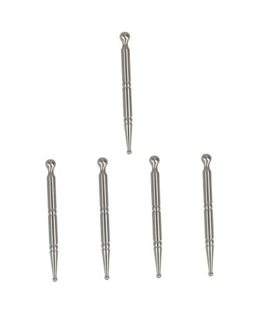 Gleavi 5 piece Massage handbush Hand massage devices Hand massage devices Muscle roller-stick Handheld muscle roller muscle roller rod Face massage tab silver x 5 pieces 12x1.2x1x5pcs