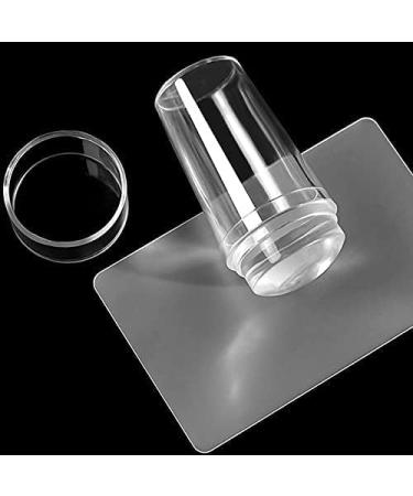 U-K Nail Art Scraper Kit French Smile Line Tools Clear Silicone Jelly Stamp with Scraper Transparent Soft Clear Stamp for Manicure Tools Useful and Practical - Buy Online on GoSupps.com